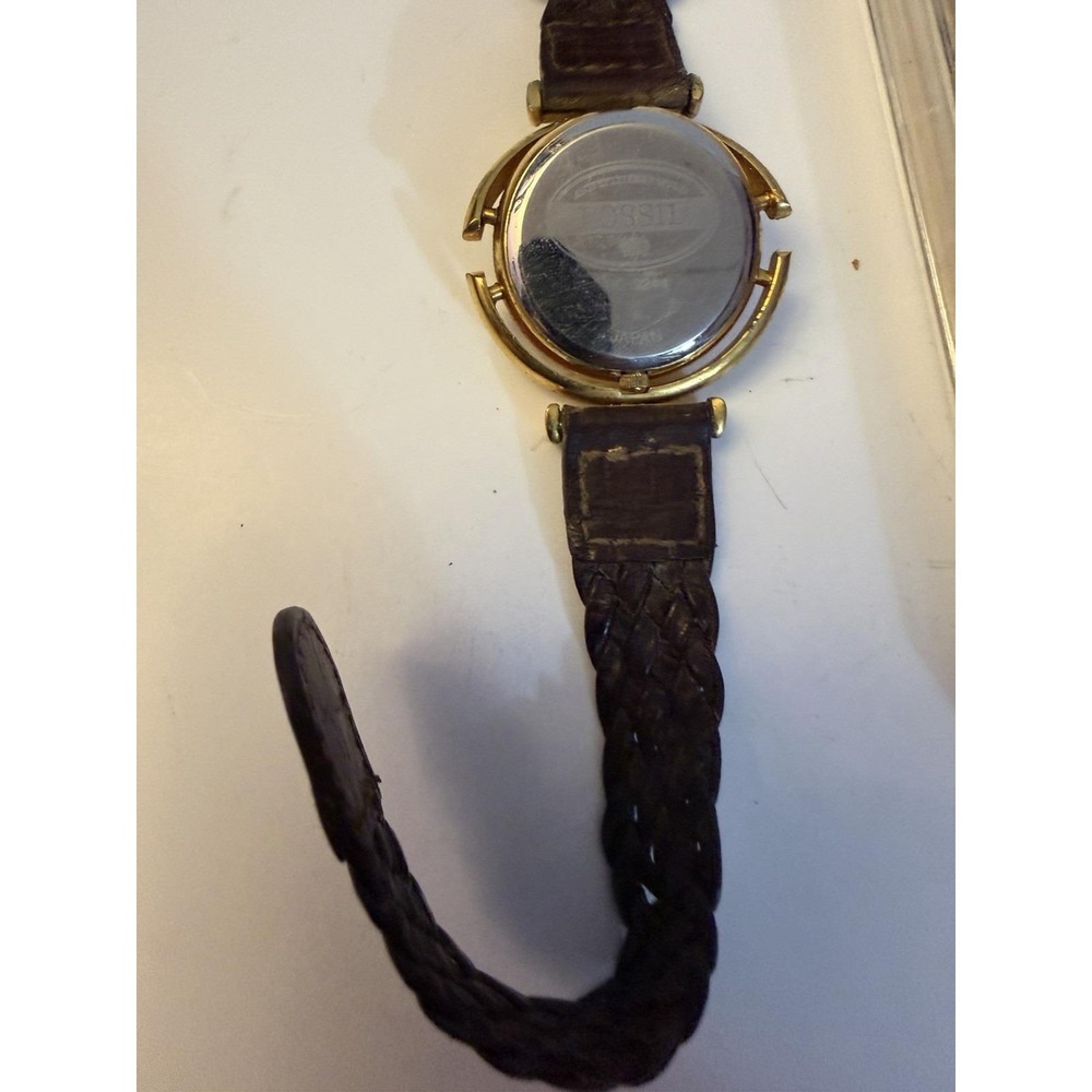 Vintage Fossil Woman's Watch 9244 Non Working Leather Band Metal Case Extra Band - Picture 11 of 14